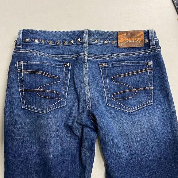 SEVEN7 Women’s Studded‎ Distressed Denim Jeans Size 31 Blue 
Inseam 30” - Picture 3 of 13